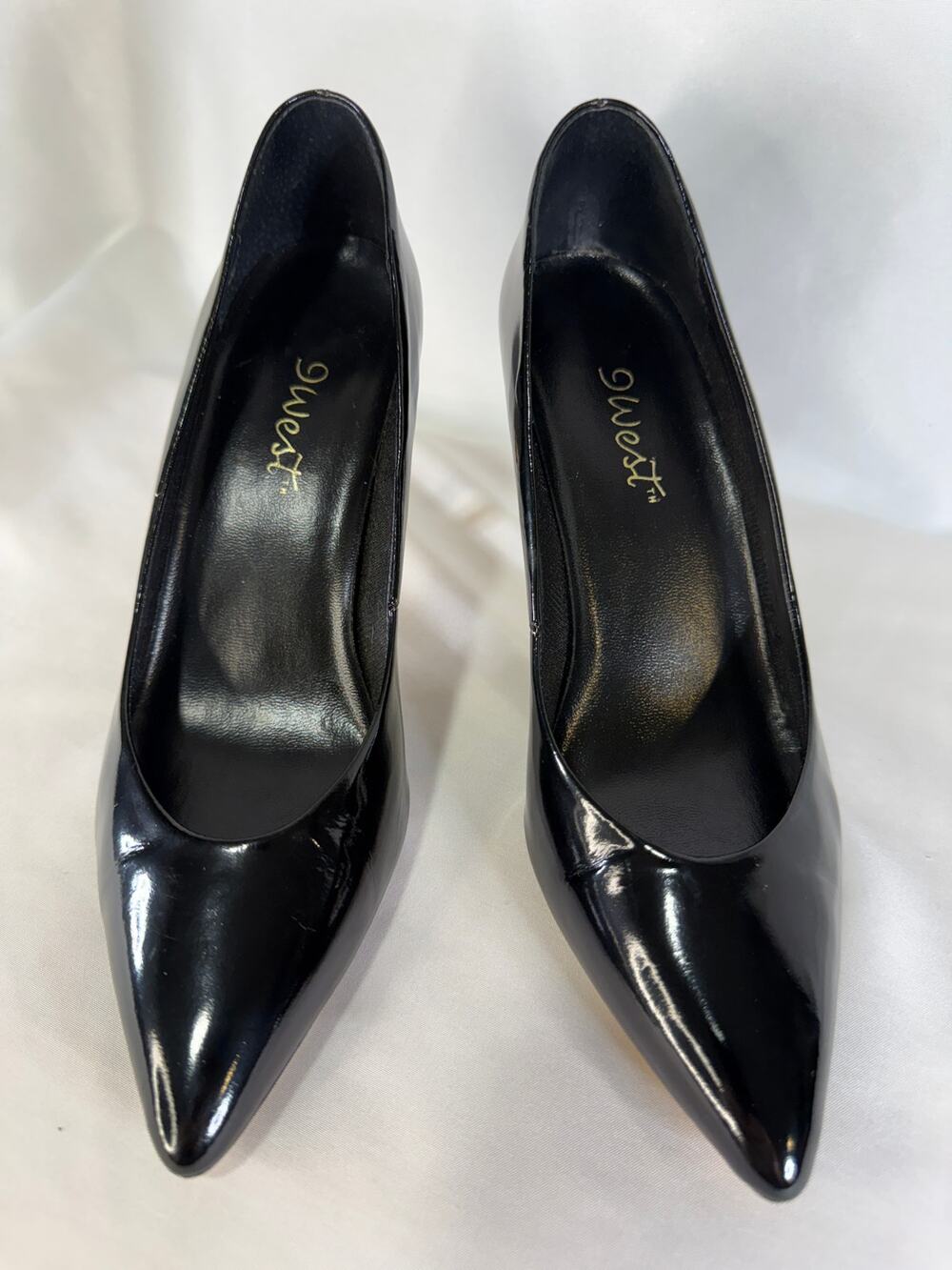 Vintage 90s Nine West Rachel Women's 8M Black Patent Leather Pumps Heels Brazil